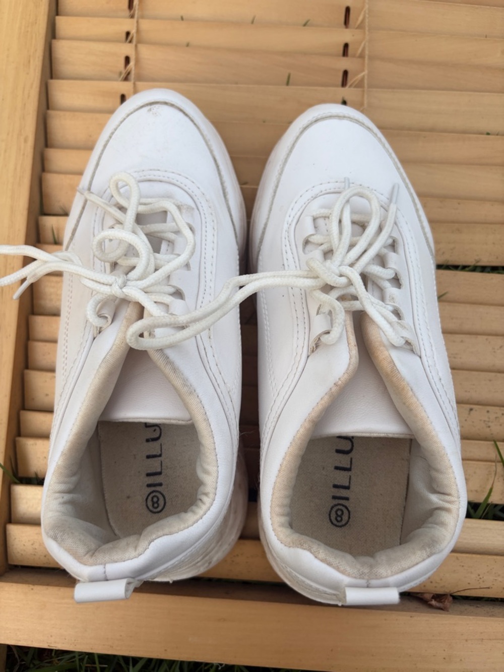 Chunky All-White Lace-Up Platform Sneaker